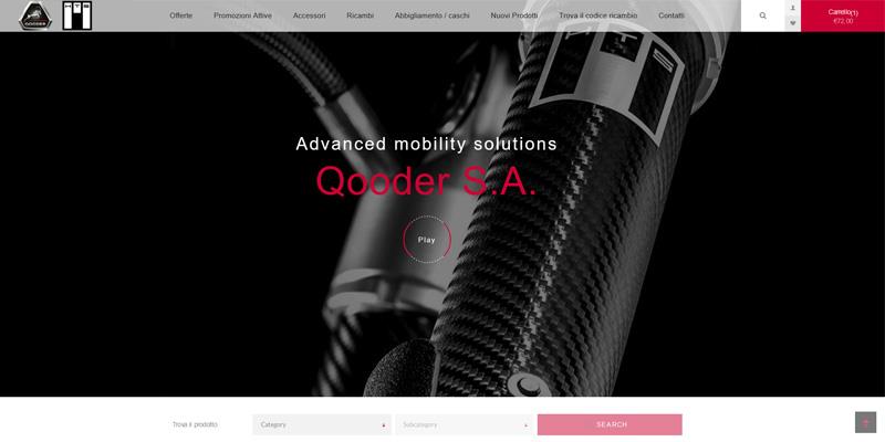 Portale Ecommerce per la vendita accessori e ricambi moto - Shop Qooder S.A.